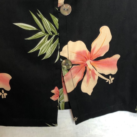 Vintage Pineapple Moon Boxy Silk Top Hawaiian M - Picture 6 of 7